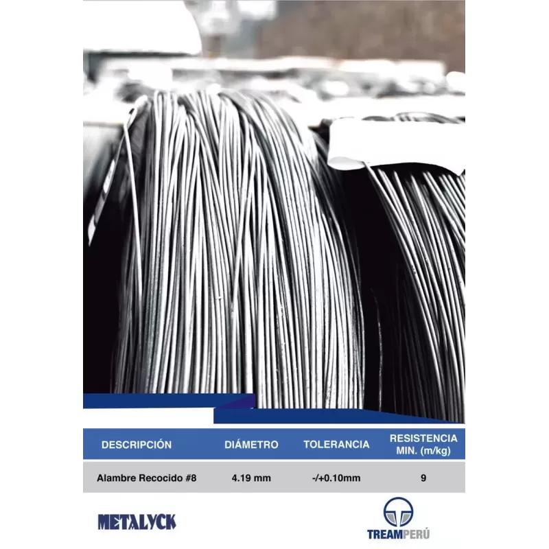 ALAMBRE NEGRO RECOCIDO N° 8 ROLLO x 100 KG - METALYCK