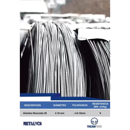 ALAMBRE NEGRO RECOCIDO N° 8 ROLLO x 100 KG - METALYCK