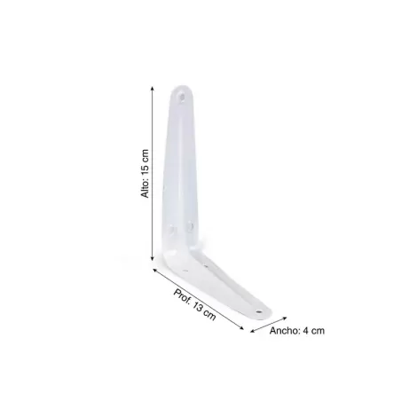 ANGULO SOPORTE ESCUADRA BLANCO 5 X 6 (13 X 15 CM)