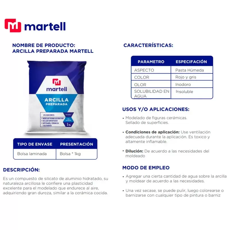 ARCILLA ROJA 1 KILO - MARTELL