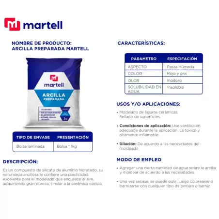 ARCILLA ROJA 1 KILO - MARTELL