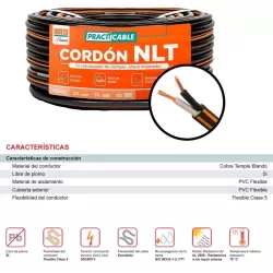 CABLE VULCANIZADO 2 X 14 AWG INDECO - 300/500V
