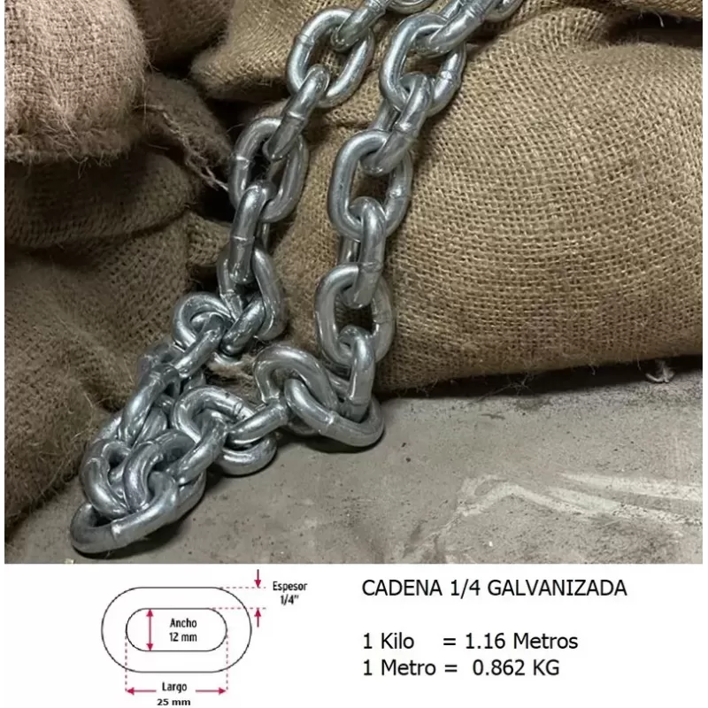 CADENA 1/4 GALVANIZADA