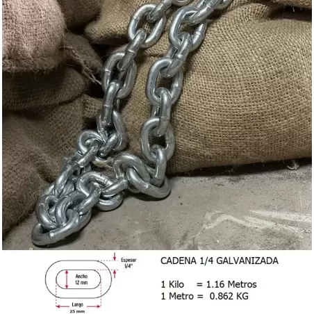 CADENA 1/4 GALVANIZADA
