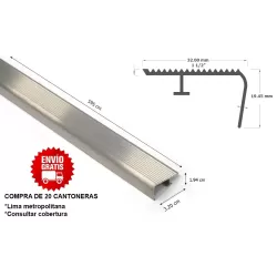 CANTONERA ALUMINIO 1 1/2"  X 6 METROS (32.00 MM X 19.00 MM X 5.95 M) COMERCIAL