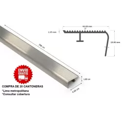 CANTONERA ALUMINIO 2" X 3 METROS (46.00 MM X 18.00 MM X 2.98 M) COMERCIAL