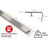 CANTONERA ALUMINIO 2" X 6 METROS (49.50 MM X 27.50 MM X 5.95 M) PESADA