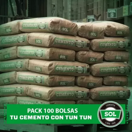 CEMENTO SOL PORTLAND TIPO I - PACK DE 100 BOLSAS RECOJO EN ALMACEN