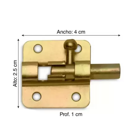 CERROJO DORADO TIPO V 1 1/2"