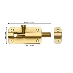 CERROJO DORADO TIPO V 3"