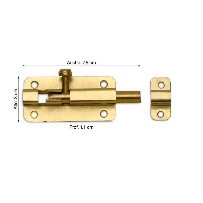 CERROJO DORADO TIPO V 3"