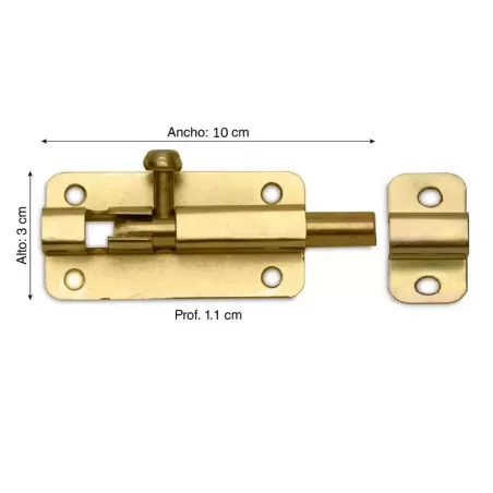CERROJO DORADO TIPO V 4"