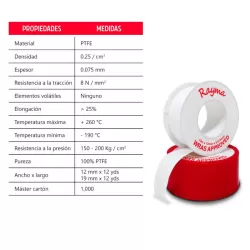 CINTA TEFLON 1/2" X 12 MTS - MAGNUM