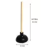 DESATORADOR INODORO JEBE NEGRO MANGO MADERA 6" (15 CM)