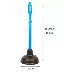 DESATORADOR INODORO JEBE NEGRO MANGO PLASTICO 6" (15 CM)