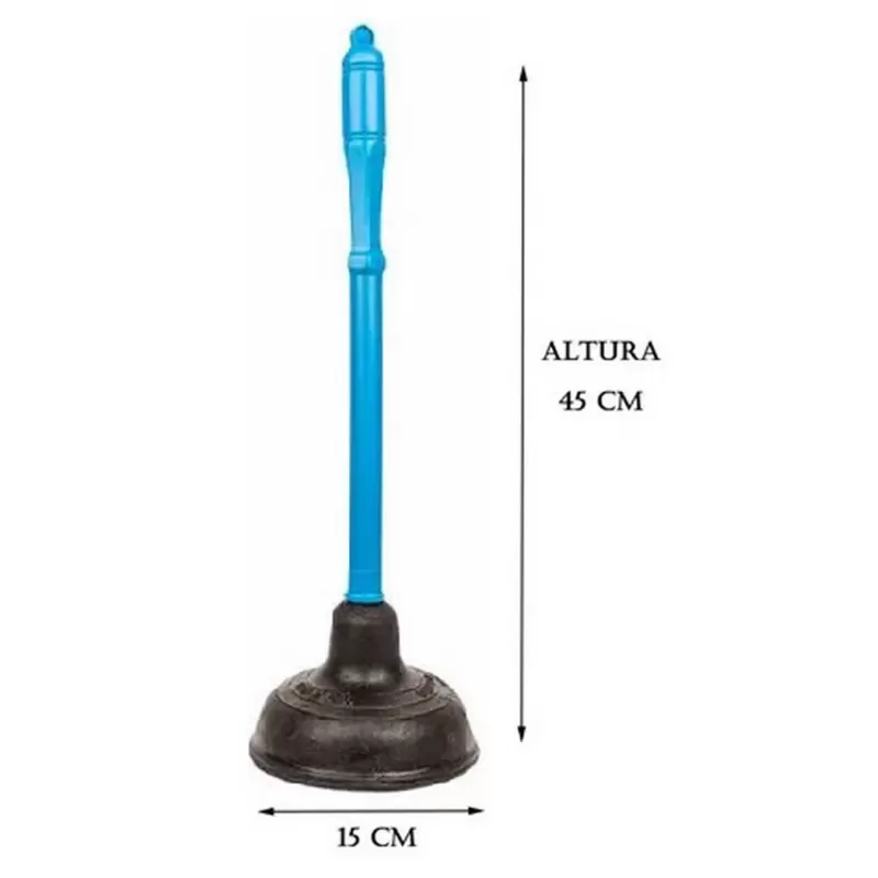 DESATORADOR INODORO JEBE NEGRO MANGO PLASTICO 6" (15 CM)
