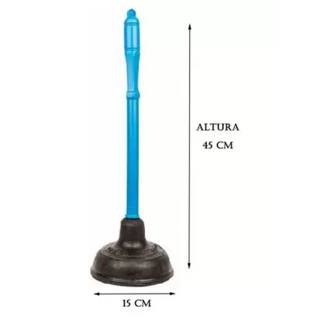 DESATORADOR INODORO JEBE NEGRO MANGO PLASTICO 6" (15 CM)