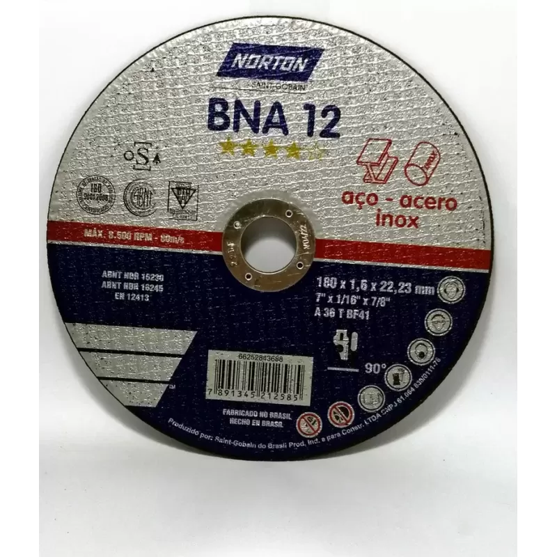 DISCO CORTE METAL 7" x 1/16 x 7/8" - NORTON