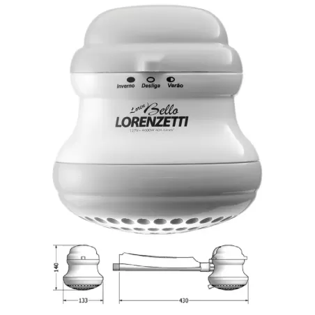 DUCHA ELECTRICA LORENZETTI - 3 TIEMPOS MODELO LOREN BELLO