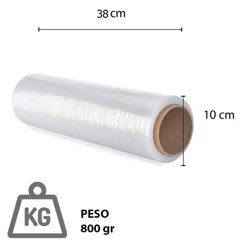 FILM EMBALAJE STRETCH FILM 15" x 20 MICRAS x 800 GR