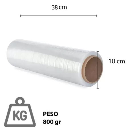 FILM EMBALAJE STRETCH FILM 15" x 20 MICRAS x 800 GR