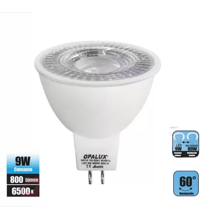 FOCO LED DICROICO 9W LUZ  BLANCA - OPALUX