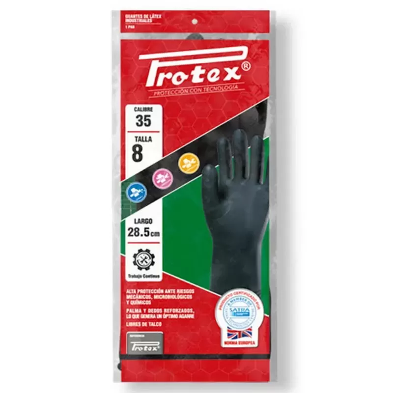 GUANTE DE JEBE PROTEX CALIBRE 35 - TALLA 8