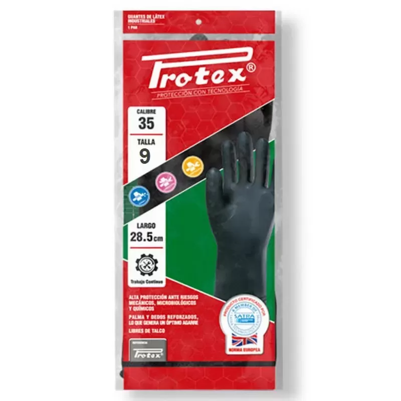 GUANTE DE JEBE PROTEX CALIBRE 35 - TALLA 9