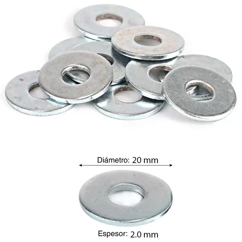 HUACHA ARANDELA PLANA 1/4" ZINCADO