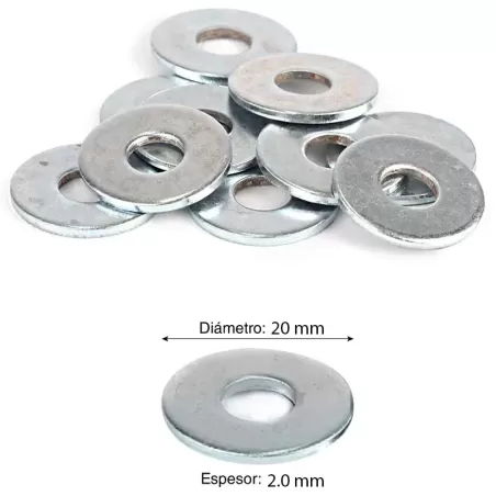 HUACHA ARANDELA PLANA 1/4" ZINCADO