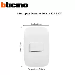 INTERRUPTOR SIMPLE EMPOTRABLE - BTICINO DOMINO SENCIA