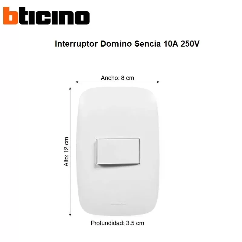 INTERRUPTOR SIMPLE EMPOTRABLE - BTICINO DOMINO SENCIA