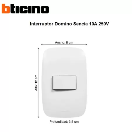 INTERRUPTOR SIMPLE EMPOTRABLE - BTICINO DOMINO SENCIA