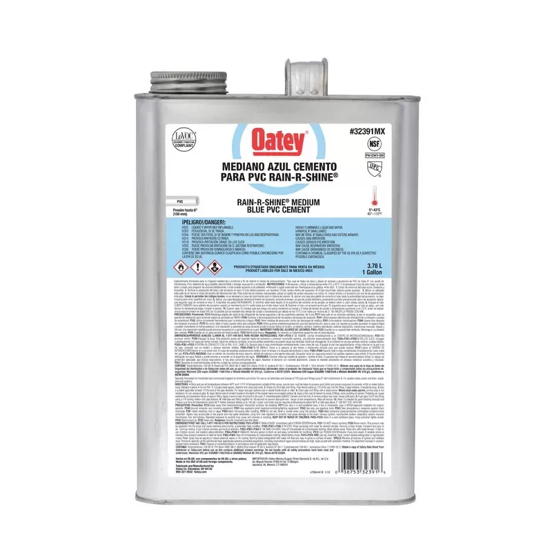 PEGAMENTO PVC AZUL (1 GALON ) - OATEY 3.78 LITROS