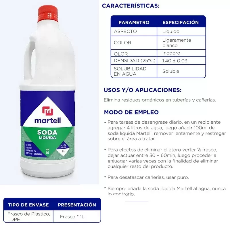 SODA LIQUIDA 1 LITRO - MARTELL