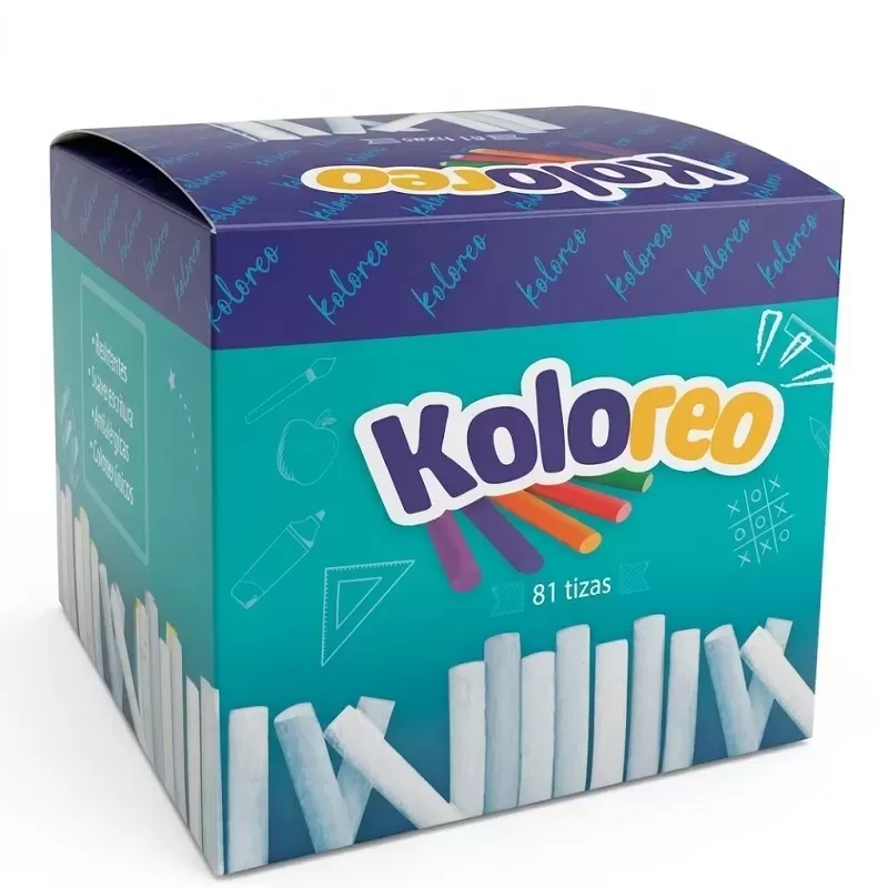 TIZA BLANCA POR CAJA ANTIALÉRGICA KOLOREO X 81 UND