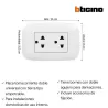 TOMA DOBLE + TIERRA EMPOTRABLE - BTICINO