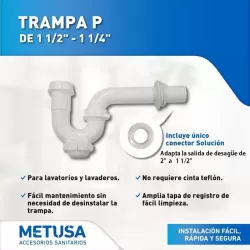 TRAMPA P CON REGISTRO 1 1/2" Y 1 1/4" - METUSA