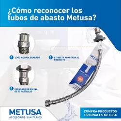 TUBO ABASTO 1/2" X 1/2" X 60 CM - METUSA