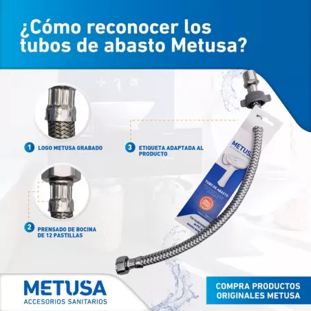 TUBO ABASTO 5/8" X 1/2" X 40 CM - METUSA
