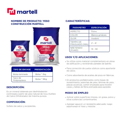 YESO CONSTRUCCION - DHERMARSAC X 15 KG