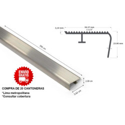 CANTONERA ALUMINIO 1 1/2"  X 6 METROS (36.00 MM X 23.00 MM X 5.95 M) PESADA