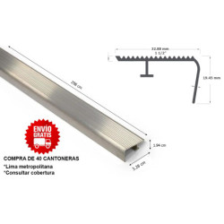 CANTONERA ALUMINIO 1 1/2"  X 3 METROS (32.00 MM X 19.00 MM X 2.98 M) COMERCIAL