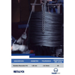 ALAMBRE NEGRO RECOCIDO N° 16 ROLLO x 100 KG - METALYCK